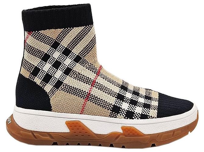 Burberry Sneaker in denim a quadri per bambini Multicolore - vista 7