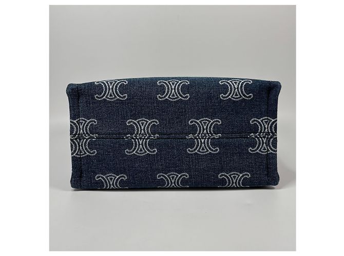 Céline Small Cabas Triomphe Denim Tote Bag - vista 7
