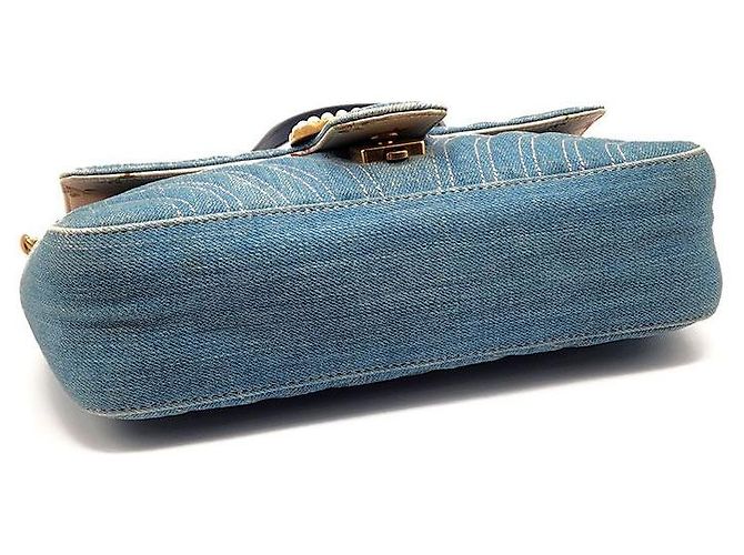 Gucci Borsa a Spalla Denim Limited Mamont Matelassé Blu - vista 7