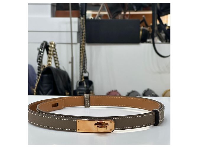 Hermès Kelly Gürtel Etoupe Rose Gold Pink - Ansicht 2
