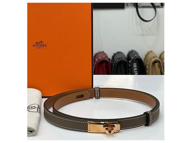 Hermès Kelly Gürtel Etoupe Rose Gold Pink - Ansicht 3