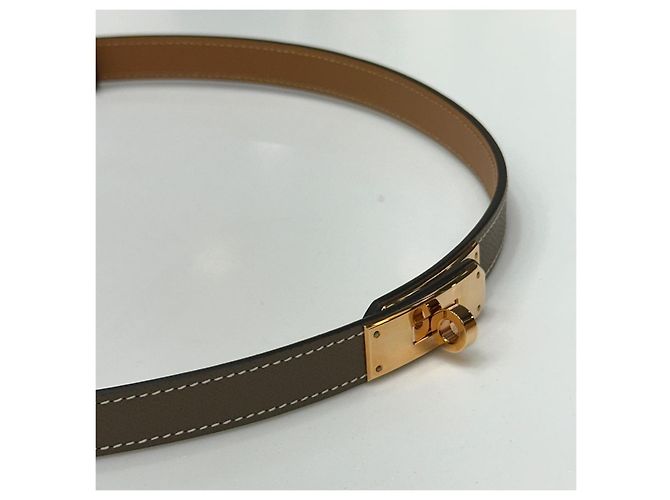 Hermès Kelly Gürtel Etoupe Rose Gold Pink - Ansicht 8