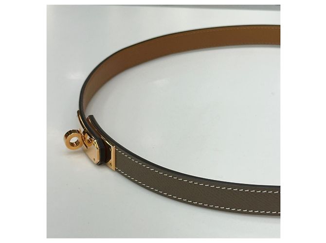 Hermès Kelly Gürtel Etoupe Rose Gold Pink - Ansicht 9
