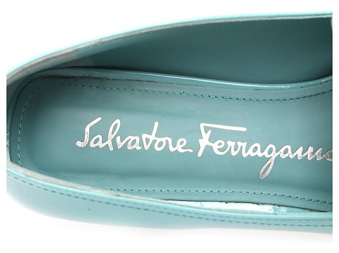 Salvatore Ferragamo Décolleté e mocassini BONNIE Mint Patent Ferragamo Verde - vista 13