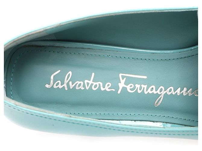 Salvatore Ferragamo Décolleté e mocassini BONNIE Mint Patent Ferragamo Verde - vista 6