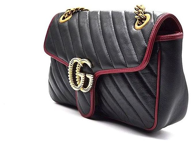 Gucci Borsa a Spalla Marmont Matelassé Nero - vista 2