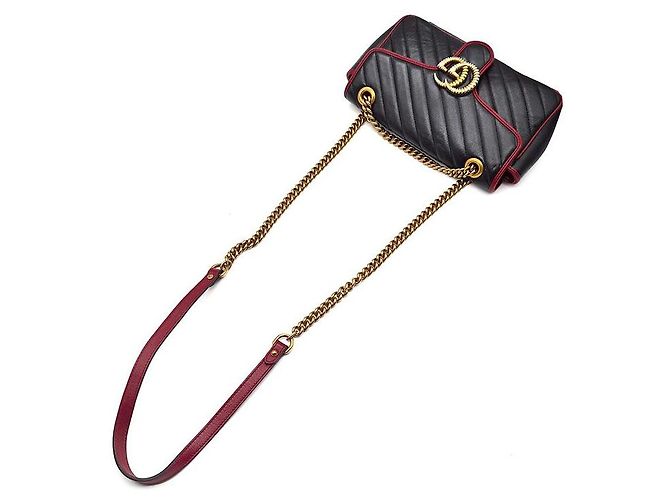 Gucci Borsa a Spalla Marmont Matelassé Nero - vista 4