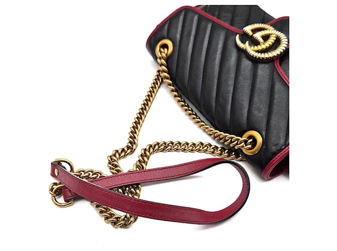 Gucci Borsa a Spalla Marmont Matelassé Nero - vista 5