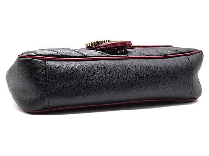 Gucci Borsa a Spalla Marmont Matelassé Nero - vista 7