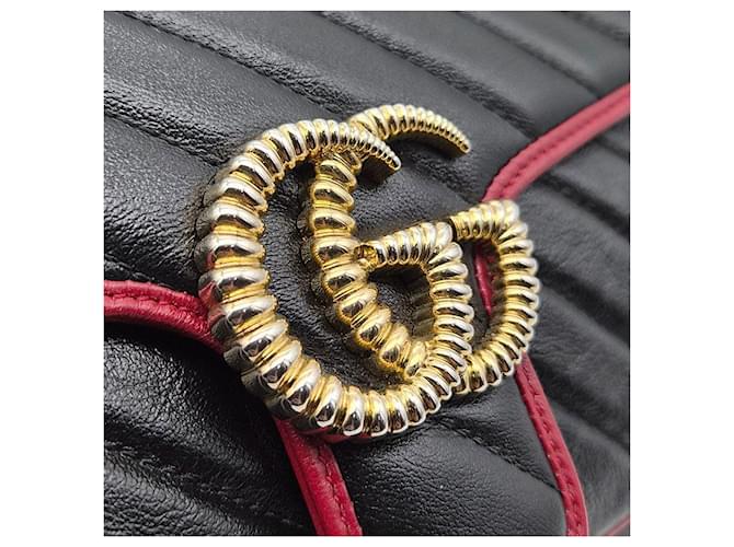 Gucci Borsa a Spalla Marmont Matelassé Nero - vista 8