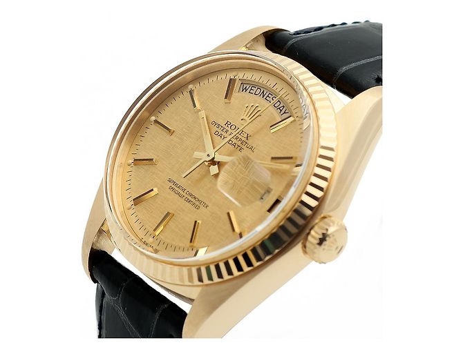 Rolex Vintage Day-Date Leather Watch for Men Golden - view 10