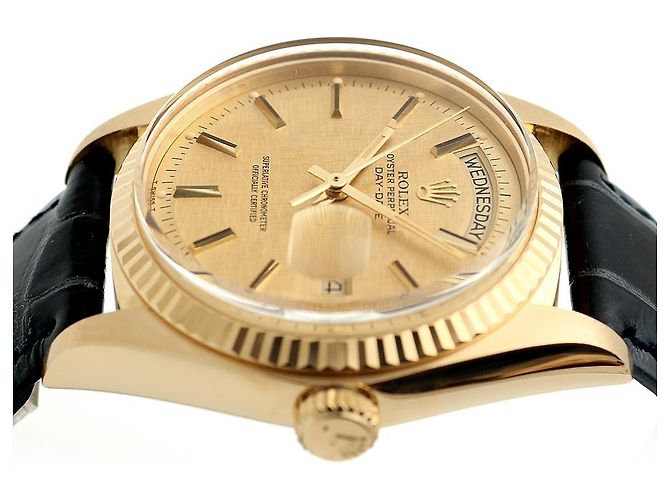 Rolex Vintage Day-Date Leather Watch for Men Golden - view 12