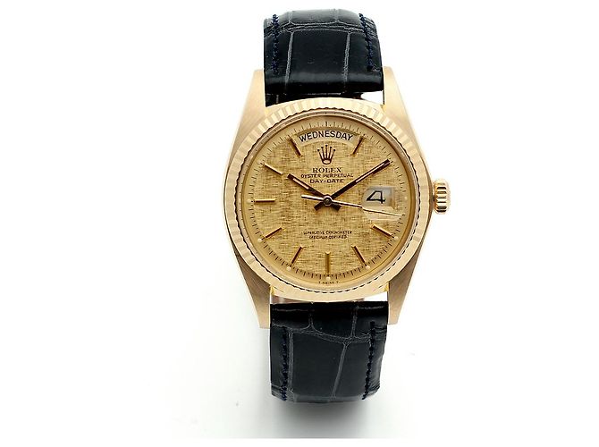 Rolex Vintage Day-Date Leather Watch for Men Golden - view 13