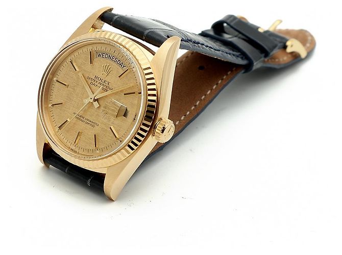 Rolex Vintage Day-Date Leather Watch for Men Golden - view 16