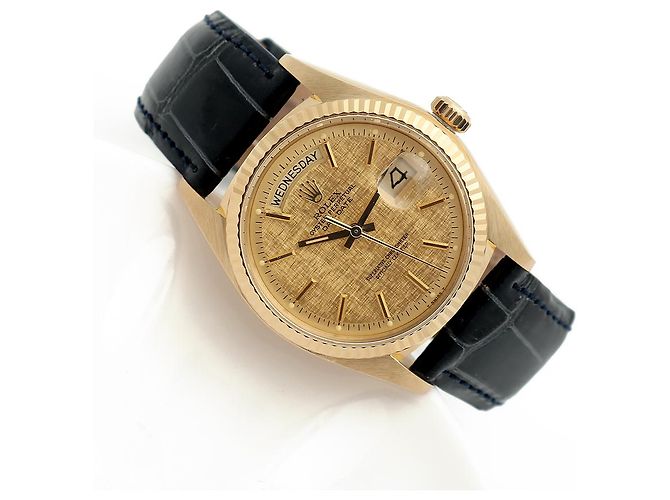Rolex Vintage Day-Date Leather Watch for Men Golden - view 2