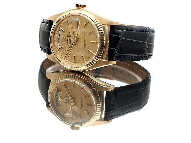Rolex Vintage Day-Date Leather Watch for Men Golden - view 20