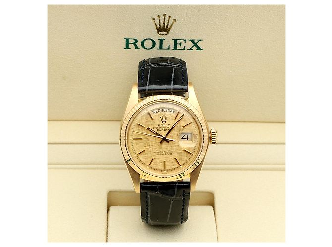 Rolex Vintage Day-Date Leather Watch for Men Golden - view 24