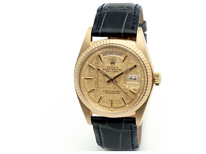 Rolex Vintage Day-Date Leather Watch for Men Golden - view 8