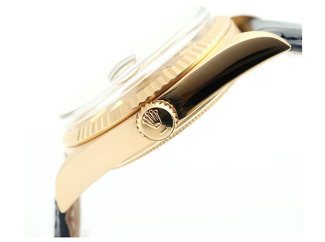Rolex Vintage Day-Date Leather Watch for Men Golden - view 9