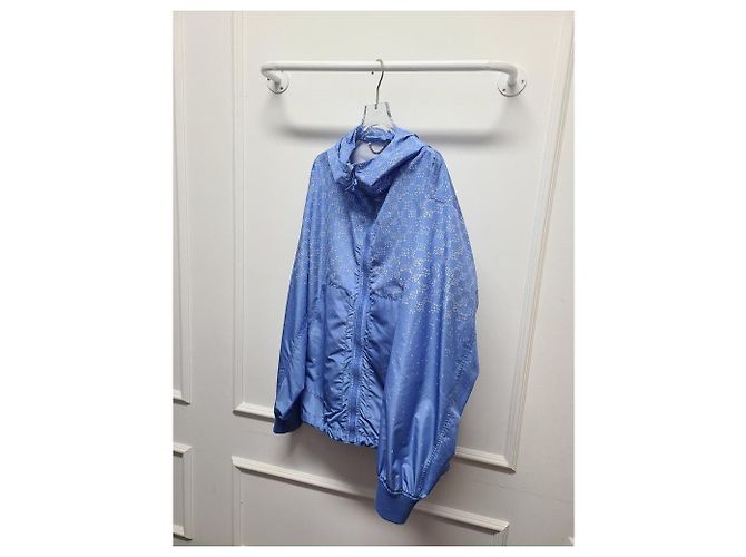 Louis Vuitton Windbreaker Black Shadow Damier Spread Blu - vista 3