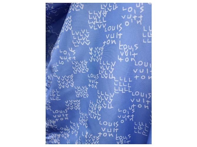 Louis Vuitton Windbreaker Black Shadow Damier Spread Blu - vista 4