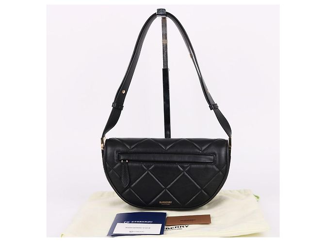 Burberry Piccola borsa a tracolla Olympia trapuntata nera Nero - vista 12