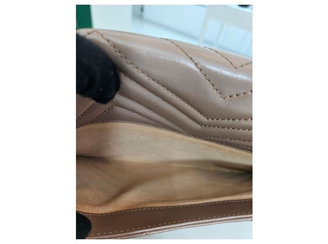 Gucci Clutch GG Marmont Matelassé Rosa Bege Marrom - vista 18