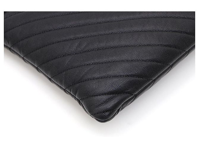 Chanel Portachiavi e pochette Chevron Caviar Nero - vista 5
