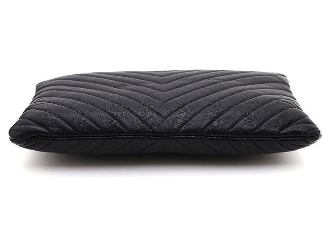 Chanel Portachiavi e pochette Chevron Caviar Nero - vista 6