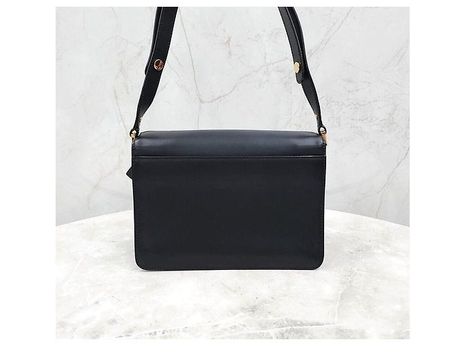 Marni Borsa a tracolla a bauletto in pelle nera - vista 3