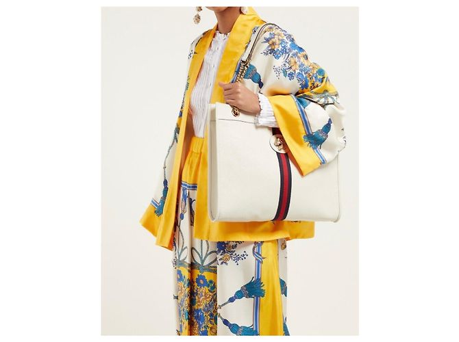 Gucci Borsa Tote in pelle Three Stripes Tiger Raja - vista 10