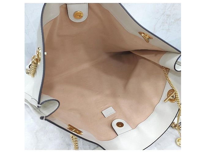 Gucci Borsa Tote in pelle Three Stripes Tiger Raja - vista 8
