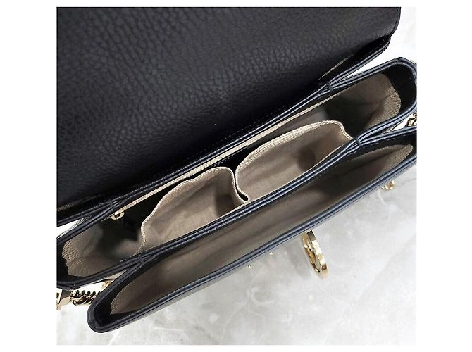 Gucci Interlocking Top Handle Leder Schultertasche mit Kette Schwarz - Ansicht 7