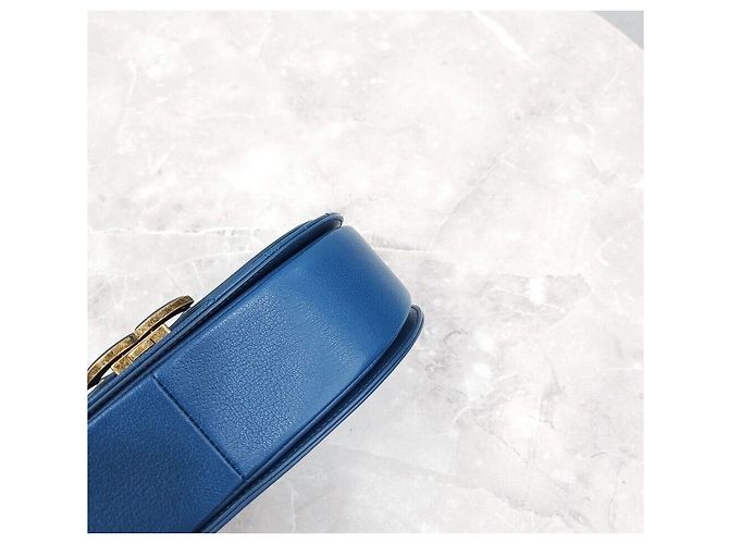 Chanel cc CC Coco Curve in pelle di vitello con patta e catena - Borsa a tracolla Blu - vista 6