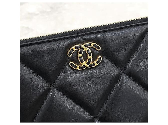 Chanel 19 Chanel Clutch Medium Black Gold Nero - vista 4