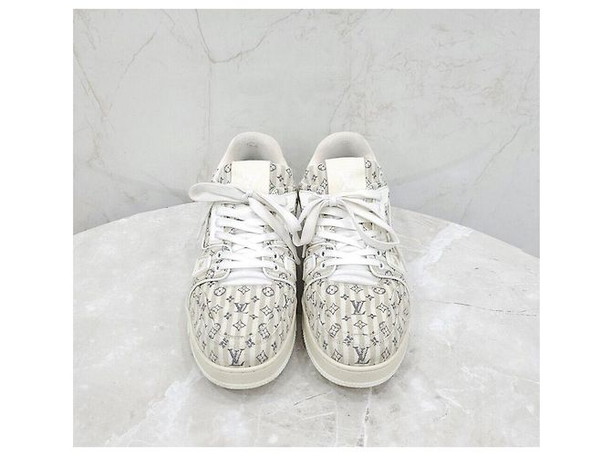 Louis Vuitton Sneakers Trainer LV Monogram Stripe Argento - vista 2