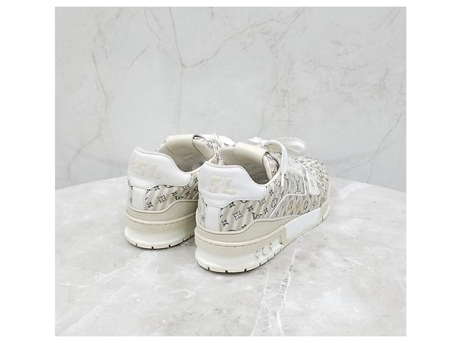 Louis Vuitton Sneakers Trainer LV Monogram Stripe Argento - vista 5