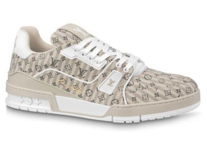 Louis Vuitton Sneakers Trainer LV Monogram Stripe Argento - vista 6
