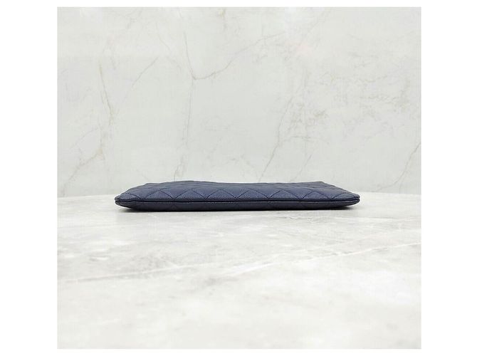 Chanel Classic New Medium Clutch Navy with Gold Hardware Caviar - view 5
