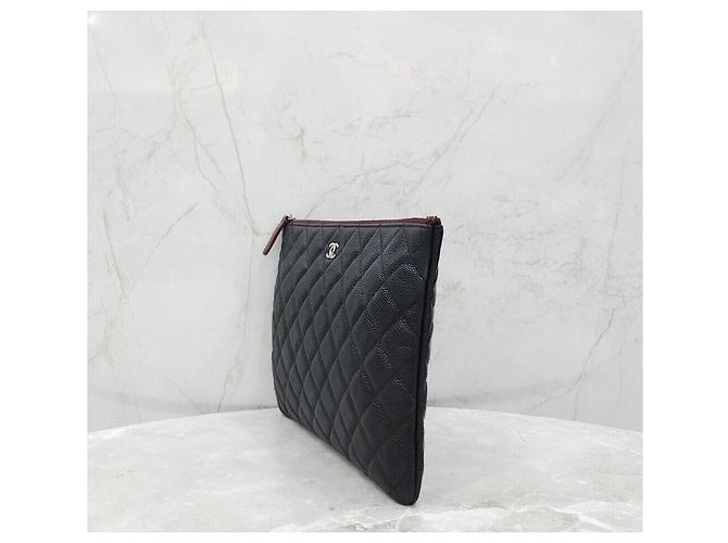 Chanel Clutch Classic Caviar New Medium Black Silver Series - vista 2