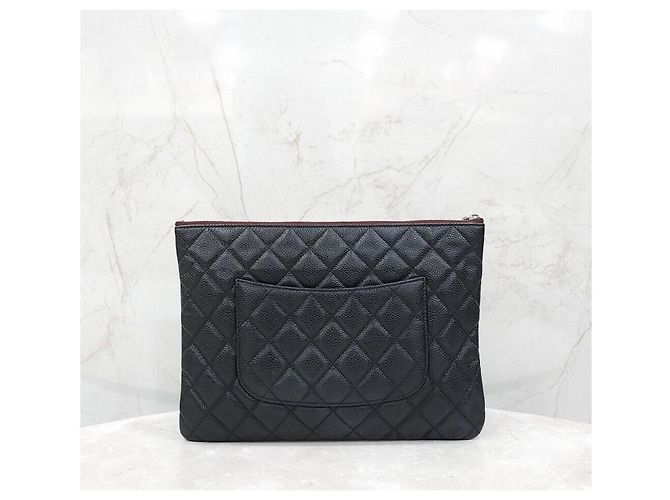 Chanel Clutch Classic Caviar New Medium Black Silver Series - vista 3