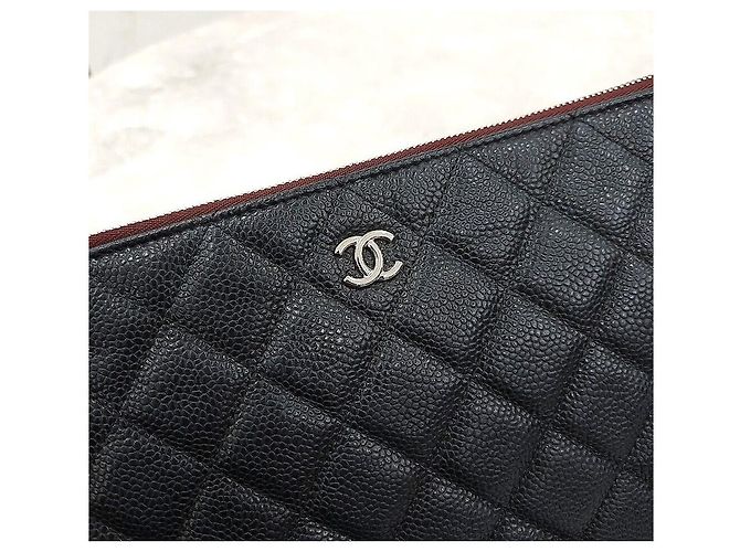 Chanel Clutch Classic Caviar New Medium Black Silver Series - vista 4