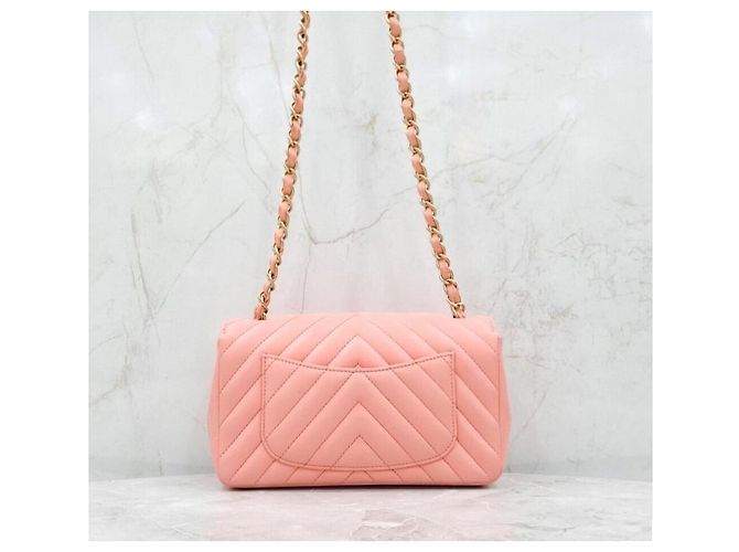 Chanel Mini borsa a tracolla Classic New Chevron Rosa - vista 3
