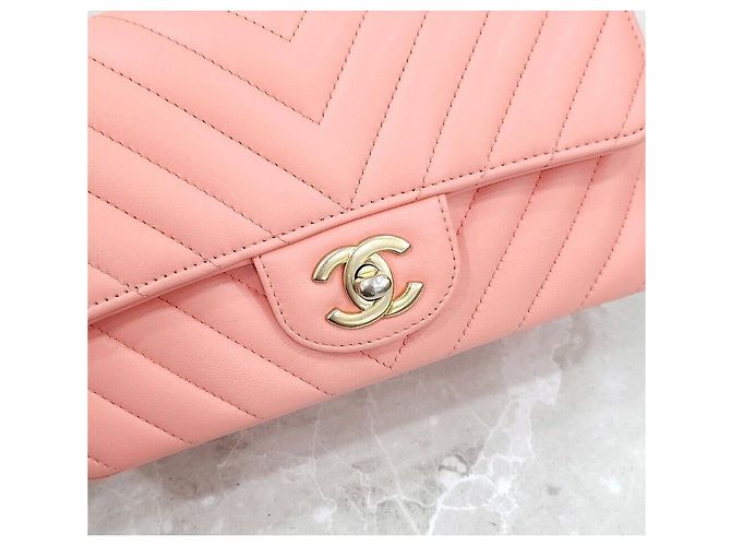 Chanel Mini borsa a tracolla Classic New Chevron Rosa - vista 5