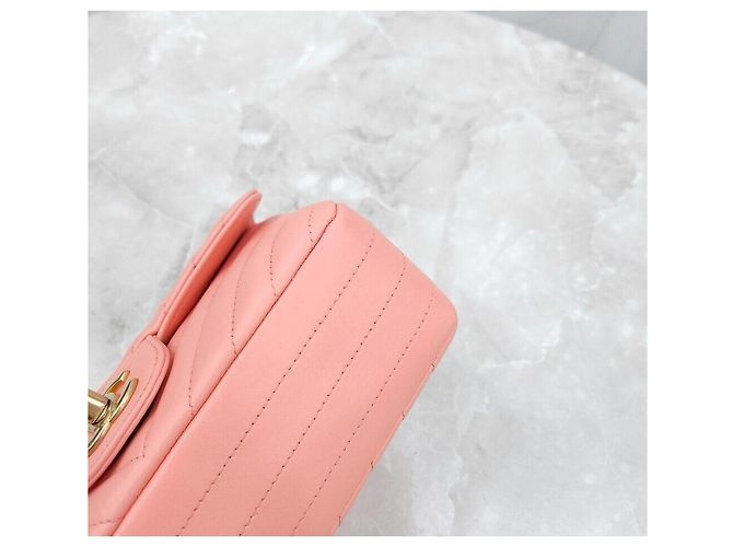 Chanel Mini borsa a tracolla Classic New Chevron Rosa - vista 7