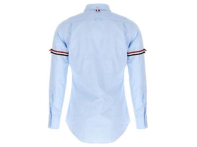 Thom Browne Camisa clásica de popelina de algodón con brazalete - vista 4