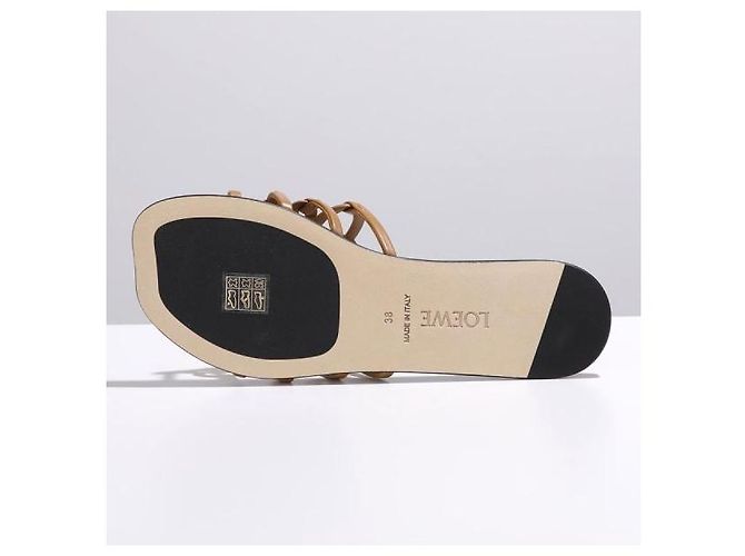 Loewe Slide Petal Anagram in pelle di vitello morbida Marrone - vista 5