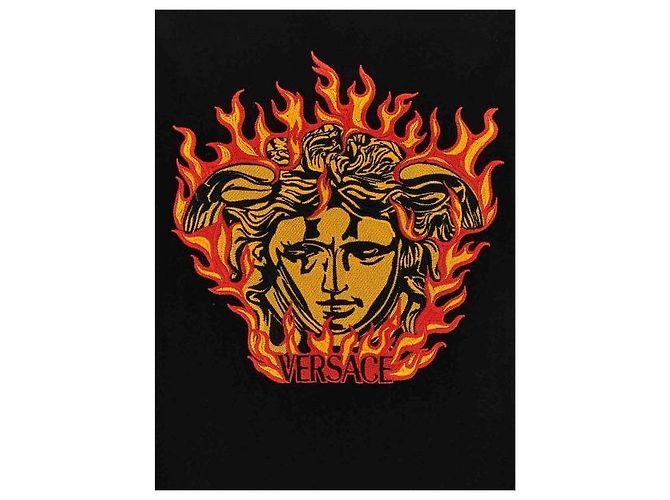 Versace Medusa Flame Besticktes T-Shirt Schwarz - Ansicht 6
