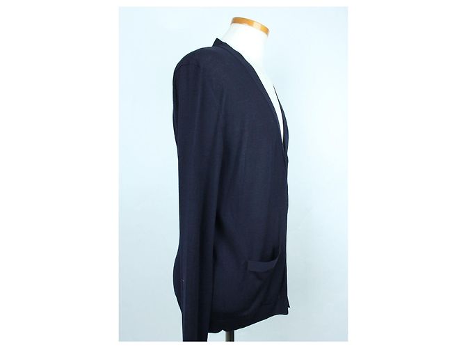 Gucci Cardigan mit besticktem Logo Navy Blau - Ansicht 3
