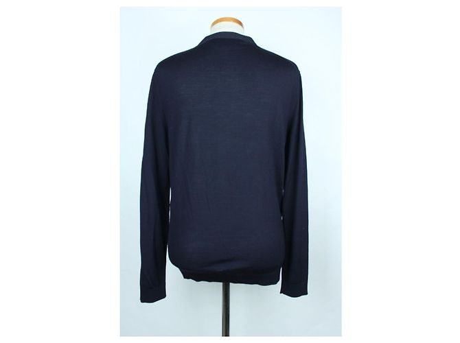 Gucci Cardigan mit besticktem Logo Navy Blau - Ansicht 5